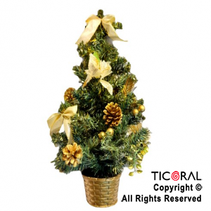 ARBOL DECORADO 60CM ORO C/MACET HS5261-1 x 1